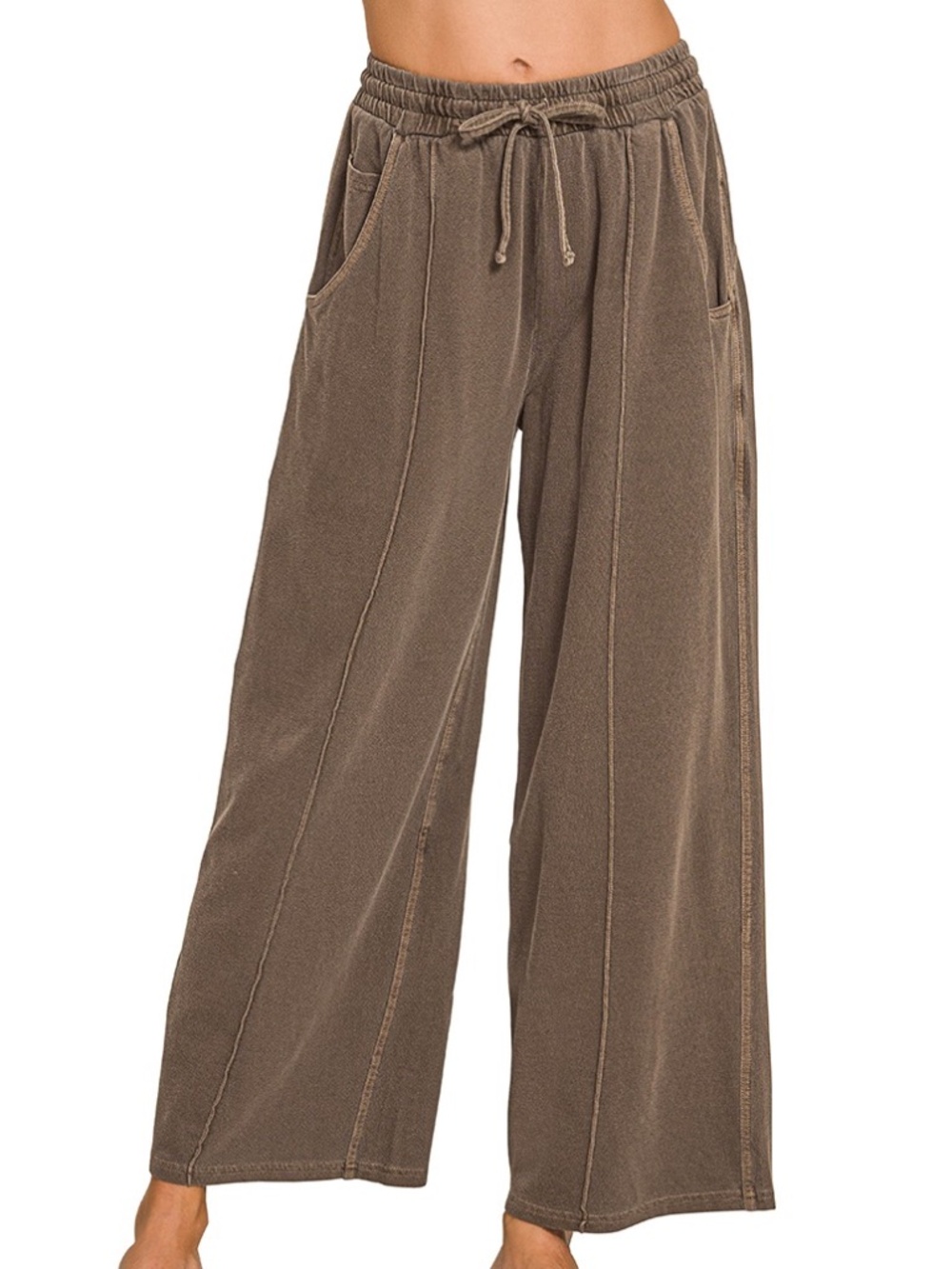 287 - Cotton Pigment Dye Lounge Pants in Brown